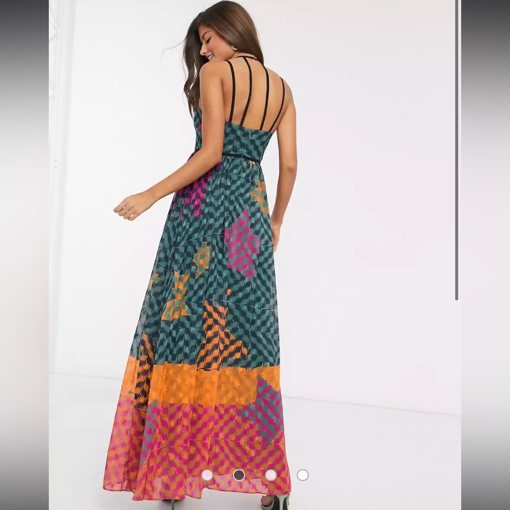 ๐HP๐ Ted Baker London Zohzoh Pinataโ Maxi High Neck Dress - Olive Size 3 - Picture 4 of 16